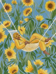 Relaxing Among Sunflowers
