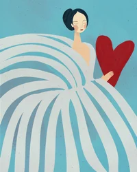 Serene Woman with Heart