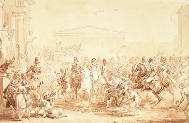 The Arrival of the Emperor Napoleon I with Empress Marie-Louise at the Hotel de Ville, Paris