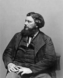 Gustave Courbet, French painter, c. 1865, photo by Etienne Carjat