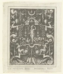 Mercury (Flat Decorations with God Figures in a Grotesque Frame)