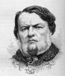 Portrait of Auguste Gougeard (1827-1886), French politician. Engraving by Bocour in 