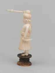 Black pawn, chess piece, India, circa 1820