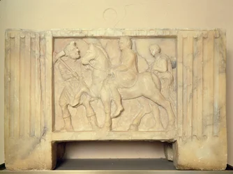 Alabaster Urn with the Deceased Riding to the Underworld