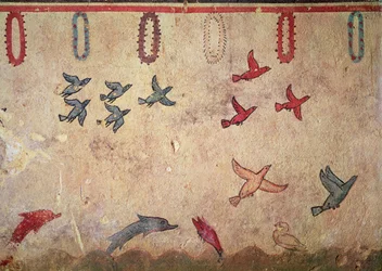 Aquatic Birds and Leaping Dolphins, from the Tomb of Hunting and Fishing