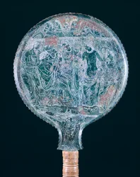 Engraved Bronze Mirror, from Todi