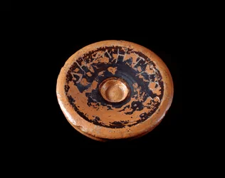 Etruscan civilization: terracotta cutting fragment dedicated to the goddess Demeter 550-530 BC - From Gravisca, Italy
