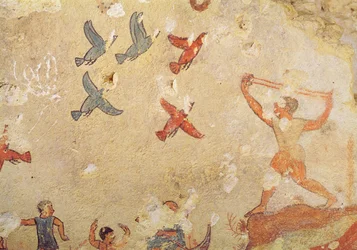 Hunter of birds, from the Tomb of Hunting and Fishing, c.520-10 BC