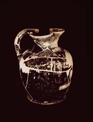 Oenochoe with inscription Xanthippos. From the tomb 709 of Valle Trebbia, 5th century BC