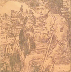 Mutilated Soldier with Children