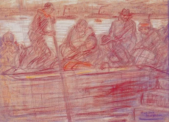 Refugees (with Mother Van Mieghem) on the Ferry Boat