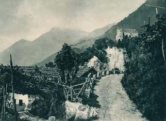 Landscape with Tyrol Castle, Merano, South Tyrol, Italy