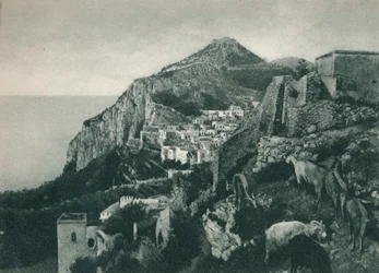 View of the Sea with Monte Solaro, Capri, Italy
