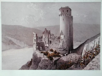Schloss Ehrenfels in the Rhine Valley, c.1863