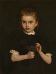 Girl Holding Violets