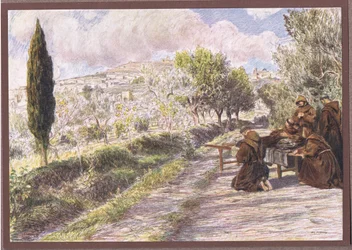 St Francis blesses the city of Assissi