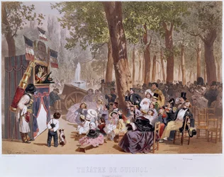 The Guignol Theatre on the Champs Elysees, 1856