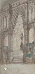 Design for a Stage Set at the Opéra, Paris: Church Interior