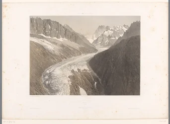 View of the Mer-de-Glace Glacier in Chamonix (Views in Switzerland and Savoy)