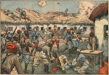 Colonial troops unlocked the Aoulay post in Morocco under Captain Duboin