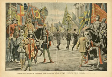 On the occasion of the 70th anniversary of the Belgian independence, magnificent historical corteges travel through the city of Brussels
