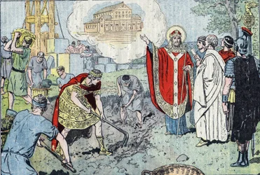 The Roman Emperor Constantine I (272-337), after his baptism by Pope Saint Sylvester, decided to build the Basilica of the Holy Savior in Lateran (today Saint John of Laterano, San Giovanni in Laterano), which was consecrated in 324.