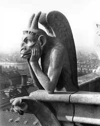 Demon Gargoyle from the Balustrade of the Grande Galerie of the West Facade, Replica of a 12th Century Original