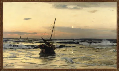 E. Dücker, Sunset at Sea