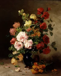 Still Life with Roses and Wallflowers
