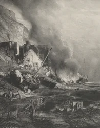 Refitting of a Ship at Low Tide, 1833