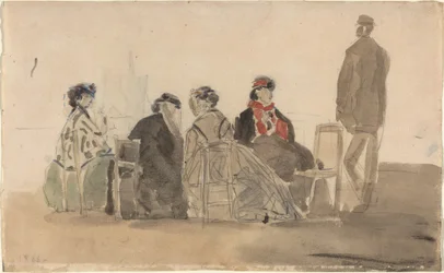 Four Ladies Seated at Trouville, 1866