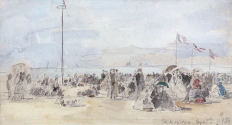 People on the Beach, Trouville, 1866