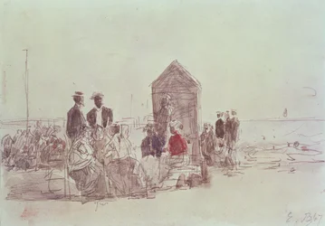 People on the Beach at Deauville