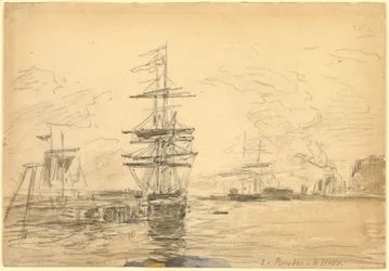 Ships in Harbor, c. 1875