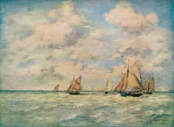 Sortie Des Barques A Trouville, 19th Century