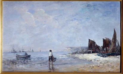 The fisherman. Painting by Eugene Louis Boudin (1824-1898)