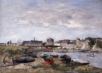Trouville: View toward Deauville on Market Day