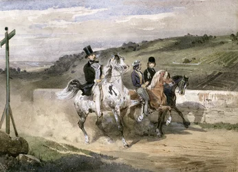 Horace Vernet and his Children Riding in the Country