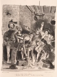 Illustrations for Faust: Mephistopheles in the Tavern of the Students