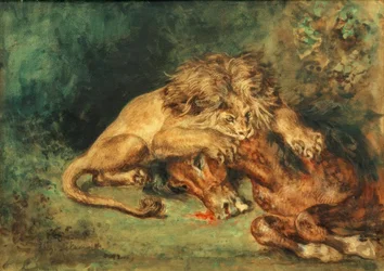 Lion Tearing a Horse