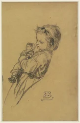 Portrait of Stéphania Maria Anna Isabella de Block-Loor, Standing with Doll