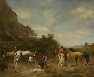 Arabs Watering Their Horses, 1872