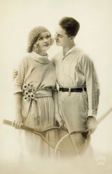 Couple with Tennis Rackets
