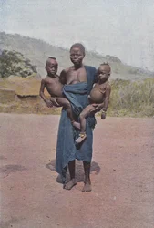 Dahomean Woman Carrying Her Twins