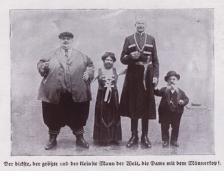 The fattest, tallest and shortest men in the World, and a bearded lady