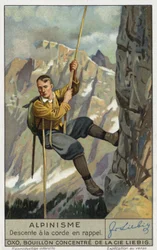 Abseiling on a rope