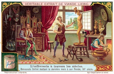 Benvenuto Cellini Putting the Finishing Touches to His Statue of Perseus with the Head of Medusa