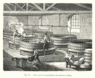Tanks for Saponification of Tallow by Lime (engraving)