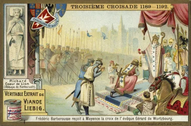 Frederick Barbarossa takes the Cross from the Bishop of Wurzburg, Mainz, Germany, Third Crusade, 1188