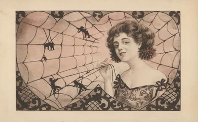 Girl Capturing Men in Her Spider